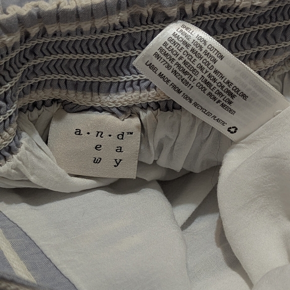 A New Day Women's Medium Blue/White Stripe Layered & Ruffled A-Line Mini Skirt - Picture 6 of 9